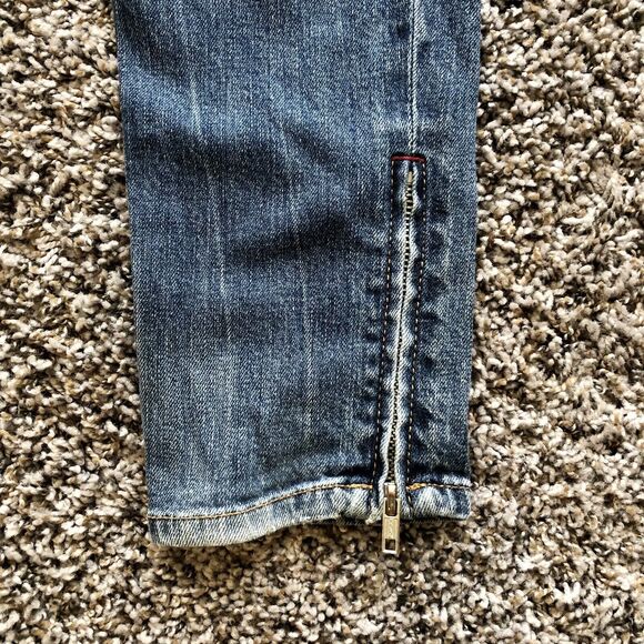 ALLEN B. by Allen Schwartz Jeans 6 Blue Mid Rise Retro Vintage Ankle Zip - Picture 10 of 13